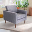 Zenvida Club Chair Modern Accent Arm Chair Upholstered Fabric Living Room Chair