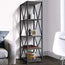 Zenvida Bookshelf 5-Tier Industrial Metal Wood Modern Etagere Tall Bookcase Open Display Shelves Organizer